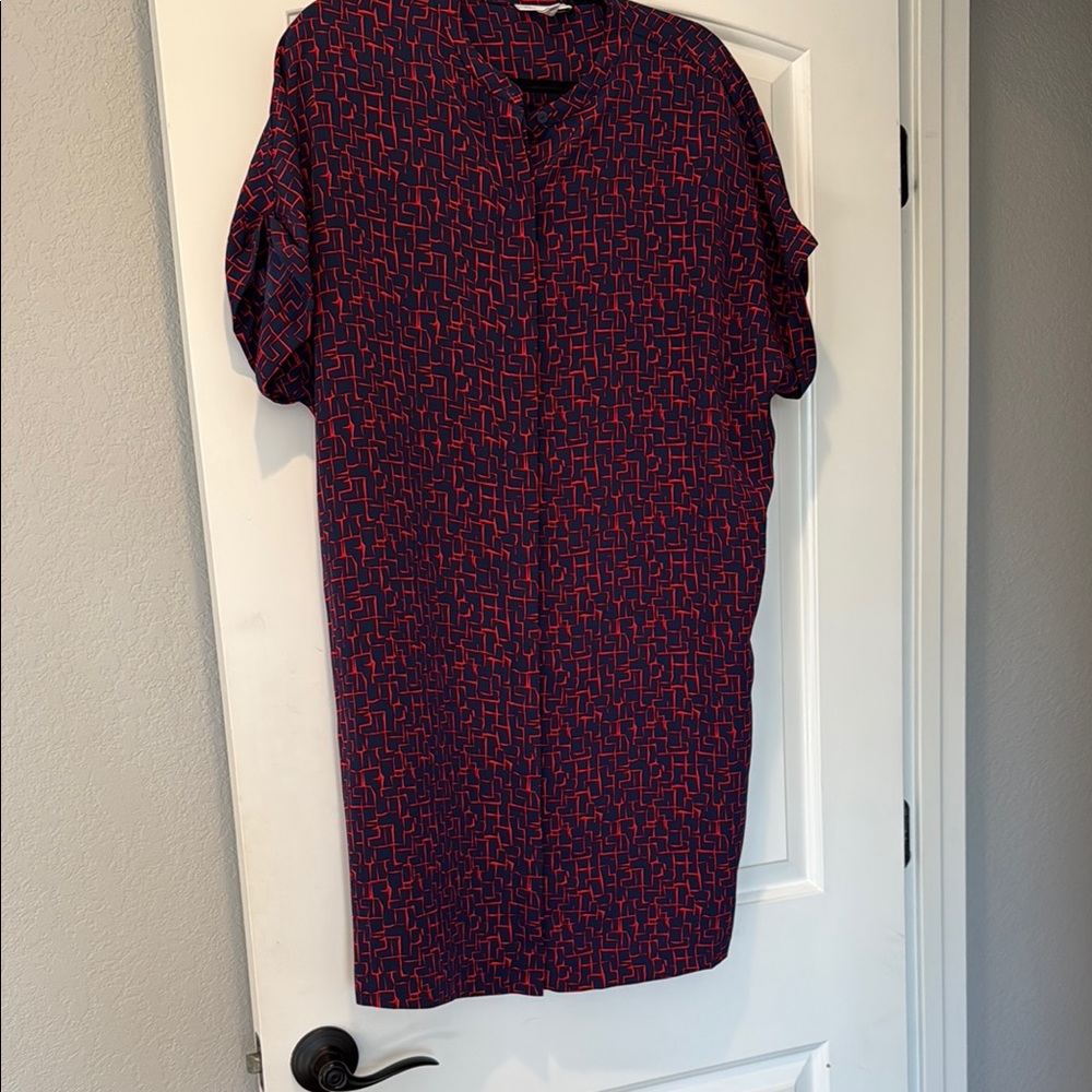 Prologue Red and Blue Midi Dress